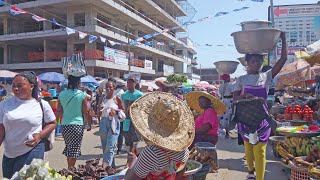 4K FAMOUS LOCAL MARKET IN GHANA ACCRA  MAKOLA, AFRICA