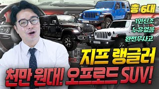 ※ 지프 랭글러 총 6대 ※ 천만 원대 오프로드 SUV! 타이어가 무려 35인치!! 탱크처럼 단단한 디자인! 한번 느껴보자!