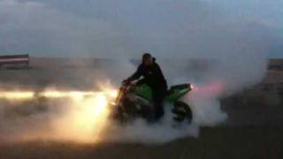 Sick Huge Kawasaki ZX-9 streetfighter burnout!!!!