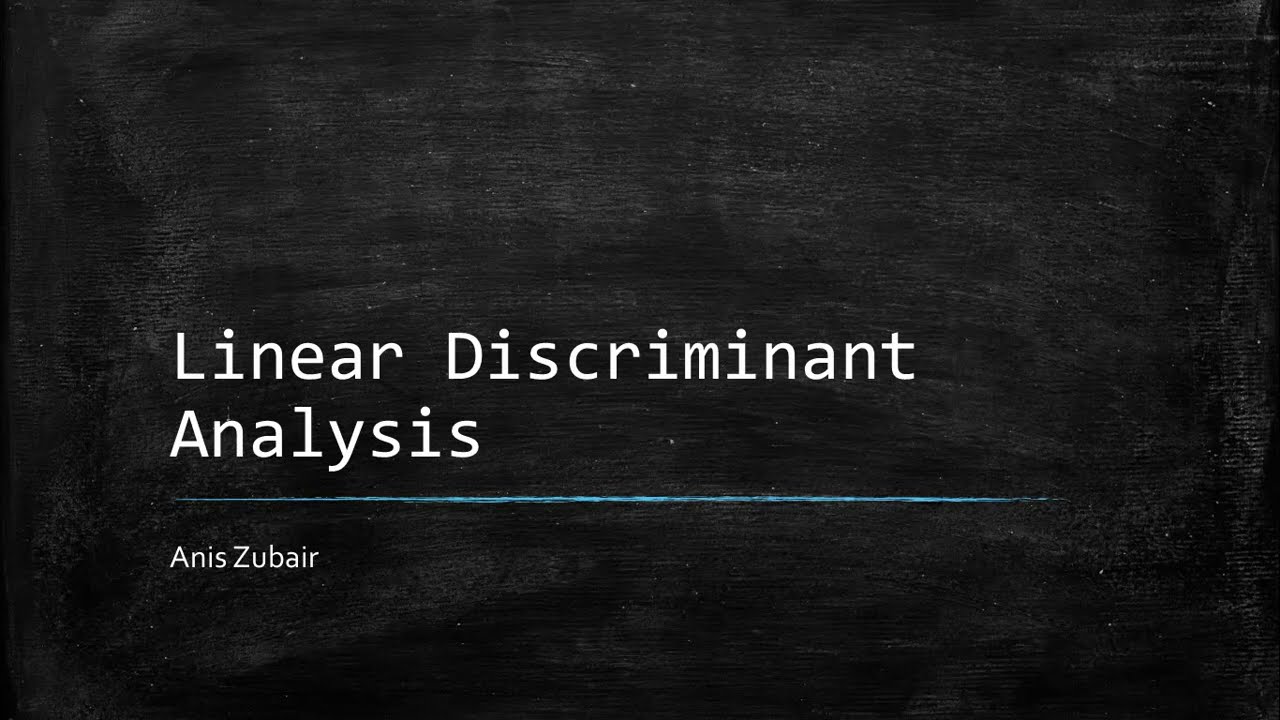 Linear Discriminant Analysis - YouTube