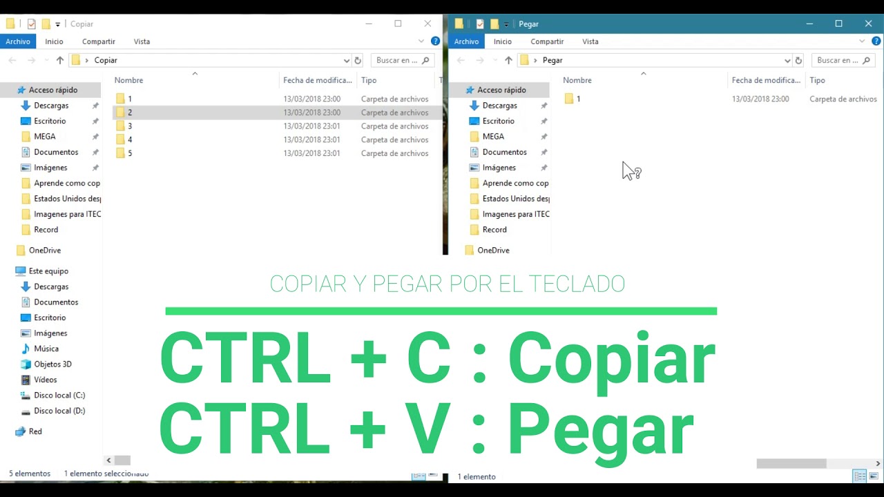 Copiar y pegar ctrl