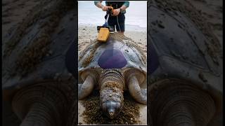 Heartwarming and satisfying turtle barnacles removing video 🐢 #turtlerescue