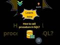 How to execute Stored procedure