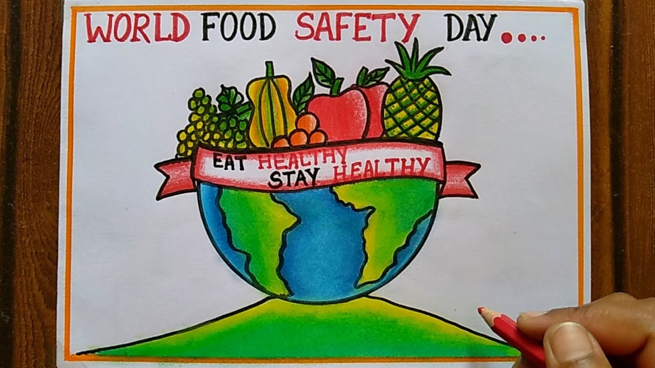World Food Safety Day Drawing World Food Safety Day Poster Eat Healthy 