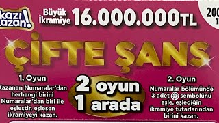 4 adet 16 Milyon TL Ödüllü ÇİFTE ŞANS Kartını Denedim. Kanalıma Abone Olmayı Unutmayın. #kazıkazan