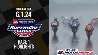 MotoAmerica Superbikes at Road America - Steel Commander Superbike Race 1 Highlights