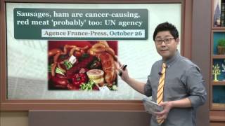 영자신문읽기 - Sausages, ham are cancer-causing, red meat.._#001