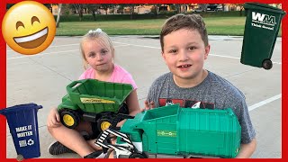 Toy Garbage & Recycle Trucks - and Mini Bins! | Video For Children