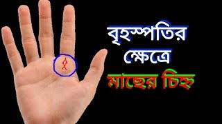 বৃহস্পতির ক্ষেত্রে মৎস চিহ্ন, হস্তরেখা বিচার || fish sign on Jupiter mount, hast Rekha ||