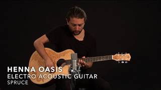 Luna Henna Oasis Electro Acoustic Guitar, Spruce | Demonstration