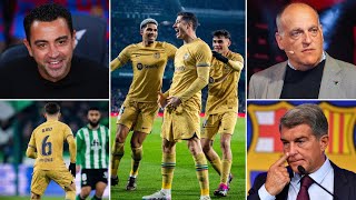 Barcelona fight Javier Tebas over Gavi registration | Xavi’s Barça team dominate Real Betis!