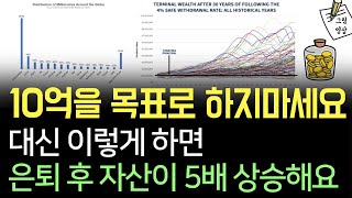 은퇴 기준을 10억으로 잡지마세요. 대신 이렇게 하면 은퇴 후 자산이 5배 상승해요!