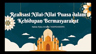 REALISASI NILAI-NILAI PUASA DALAM KEHIDUPAN SEHARI-HARI