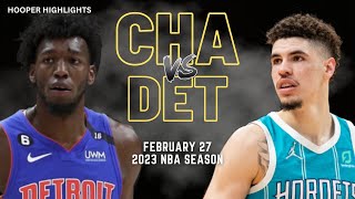 Charlotte Hornets vs Detroit Pistons Full Game Highlights | Feb 27 | 2023 NBA Season