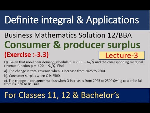 Consumer And Producer Surplus | Business Mathematics Solutions For 12 ...