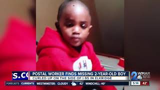 Postal worker finds missing 2-year-old on the side of I-95