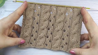 Lace Cable Knit Stitch | Ajour-Zopfmuster stricken | Punto Trecce Traforate| Point Torsades Ajourées