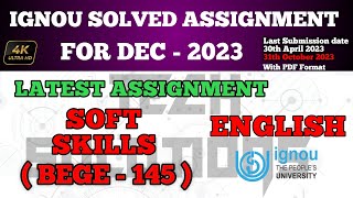 BEGE 145 SOLVED ASSIGNMENT 2022-23 IN ENGLISH MEDIUM | BEGE 145 solved assignment 2023 December