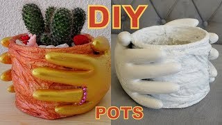 EL HEYKELLİ SAKSIM EFSANE OLDU! (Eldiven İle Beton Saksı Yapımı) / DIY Cement Hand Planters