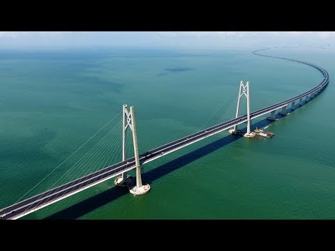 How long is the bridge from Hong Kong to China?