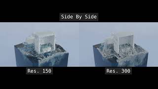 Blender Flip Fluid Addon - Resolution Comparison Test 1