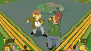 Simpsons Wrestling, PSX, Champion Circuit. Fight 10 - Flanders vs Smithers and Burns