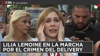 LILIA LEMOINE fue a la MARCHA por el CRIMEN del DELIVERY en MORENO y habló con C5N