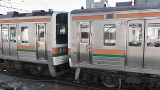 【流しノッチ】211系A47編成＋C15編成　回送で新前橋駅を発車