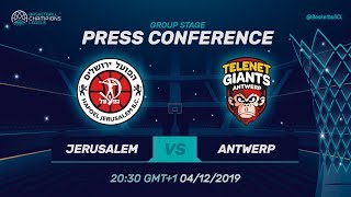 Hapoel Jerusalem v Telenet Giants Antwerp - Press Conference - Basketball Champions League 2019-20