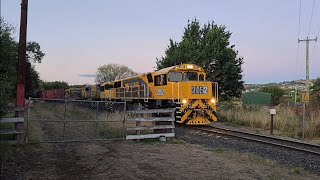 TasRail 2052 2054 TR02 #33 train crossing Station Road