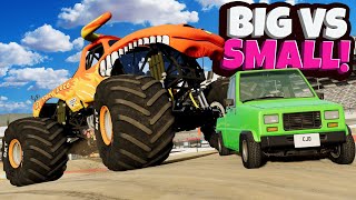 TINY CAR VS MONSTER TRUCK Chase in BeamNG Drive Mods!