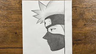 Easy Kakashi hatake drawing for beginners | How to draw Kakashi step-by-step