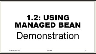 Unit 1-1.2: Using Managed Bean Demo