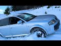 audi a6 2.5 allroad vs dacia duster in deep snow offroad