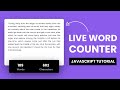 Live Word Counter | HTML, CSS & Javascript | With Source Code
