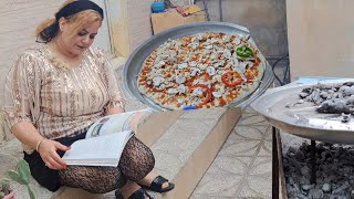 village lifestyle in Iran/ Keep it real with country style pizza!