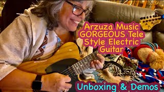 How can this Tele Style Electric Guitar be this Good? Arzuza Music Unboxing \u0026 Demos! GORGEOUS Too!