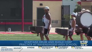 Spartans drum and bugle corp practice at Ravenswood High School