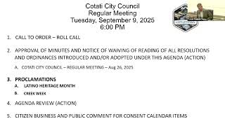September 9, 2025 City Council Meeting
