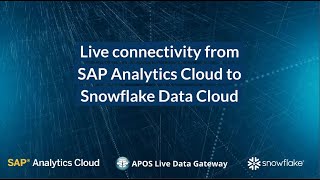 APOS Live Data Gateway for Snowflake