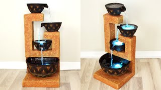 DIY Cement Waterfall Fountain ⛲ Easy Concrete Projects