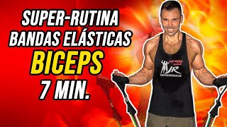 🔴 RUTINA BICEPS 7 MINUTOS || 💪🏻 BANDAS ELÁSTICAS  [Super Intensa] ✅]