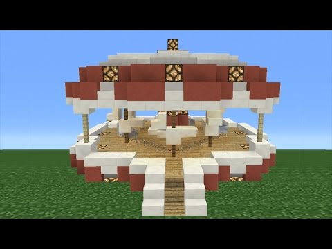 Minecraft Tutorial How To Make A Working Carousel Theme Park Youtube