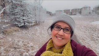 Beautiful nature sounds during walk routine || snowy -20 weather in Canada Calgary