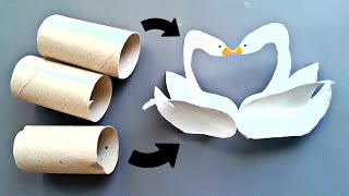 How To Make a Couple of Swans In Love 💕 Easy Recycling Craft Idea DIY Tutorial / Toilet Paper Rolls