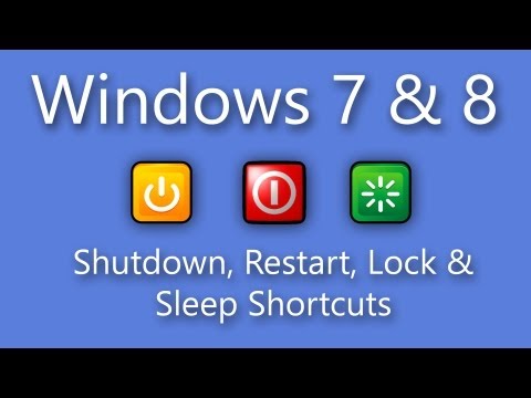 Windows 7/8 Shutdown, Restart, Lock, and Sleep Shortcuts