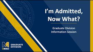 "I'm Admitted, Now What?" Virtual Information Session 2026