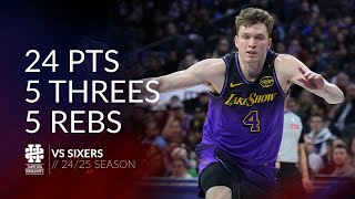 Dalton Knecht 24 pts 5 threes 5 rebs vs Sixers 24/25 season