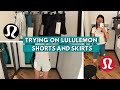 LULULEMON SHORTS | Trying On All the Shorts & Skirts at Lululemon