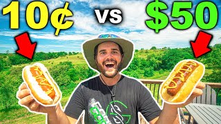 Cheap VS Expensive RARE HOTDOG Cooking Glizzy CHALLENGE!!! (100% Wagyu Beef)